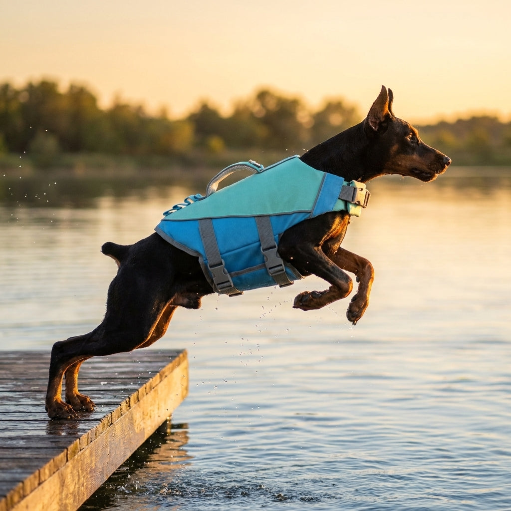 Reflective Dog Life Jacket Safety Swimsuit