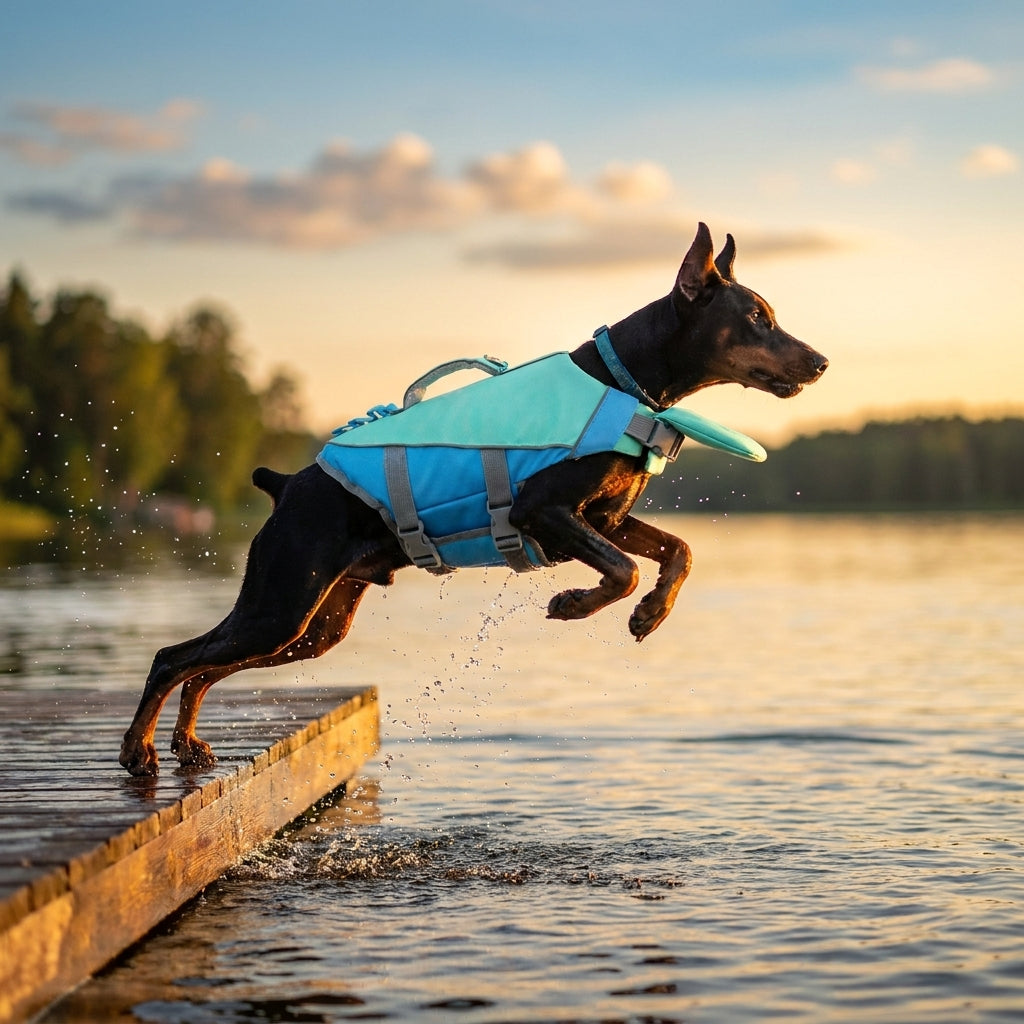 Reflective Dog Life Jacket Safety Swimsuit